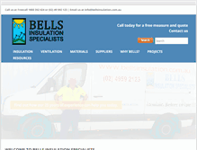 Tablet Screenshot of bellsinsulation.com.au